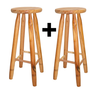 Kit 2 Bancos Alto Madeira Maciça 70 cm Tamborete Banquetas em Oferta na Shopee