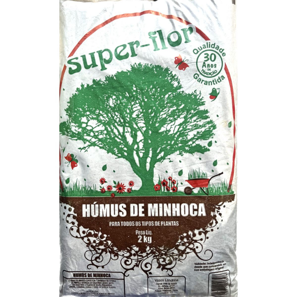 Humus De Minhoca Adubo Orgânico Para Todas As Plantas SuperFlor (MÁX 30KG POR COMPRA)