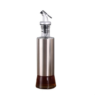 Garrafa Vidro Inox Para Azeite Vinagre Com Bico Dosador Aço Inox