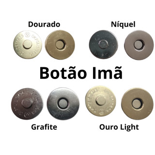 kit 20 un Botão Magnético 18mm grande prata latonado grafite ouro light 20 pares (Imã) para Bolsas