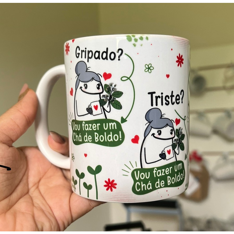 Caneca Personalizada Gripado? Vou Fazer um Chá de Boldo Triste? Vou Fazer um Chá de Boldo!
