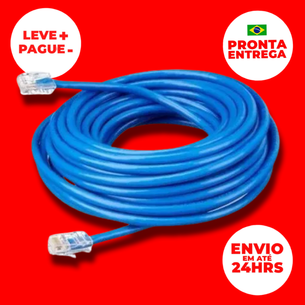 Cabo De Rede Internet Montado Rj45 Azul Patch Lan 10 15 20 30 Metro Crimpado em Oferta na Shopee