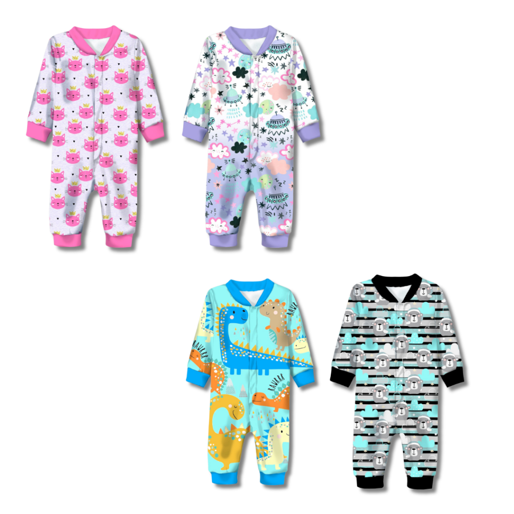 Macacão Pijama Soft Bebê Infantil Menino e Menina Inverno Quentinho Estampado Bichinhos