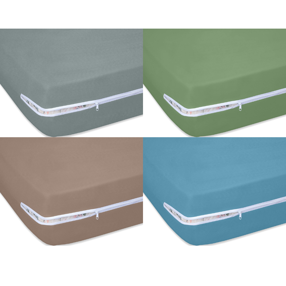 Capa Colchão Solteiro Com Zíper Malha 100% Algodão em Oferta na Shopee