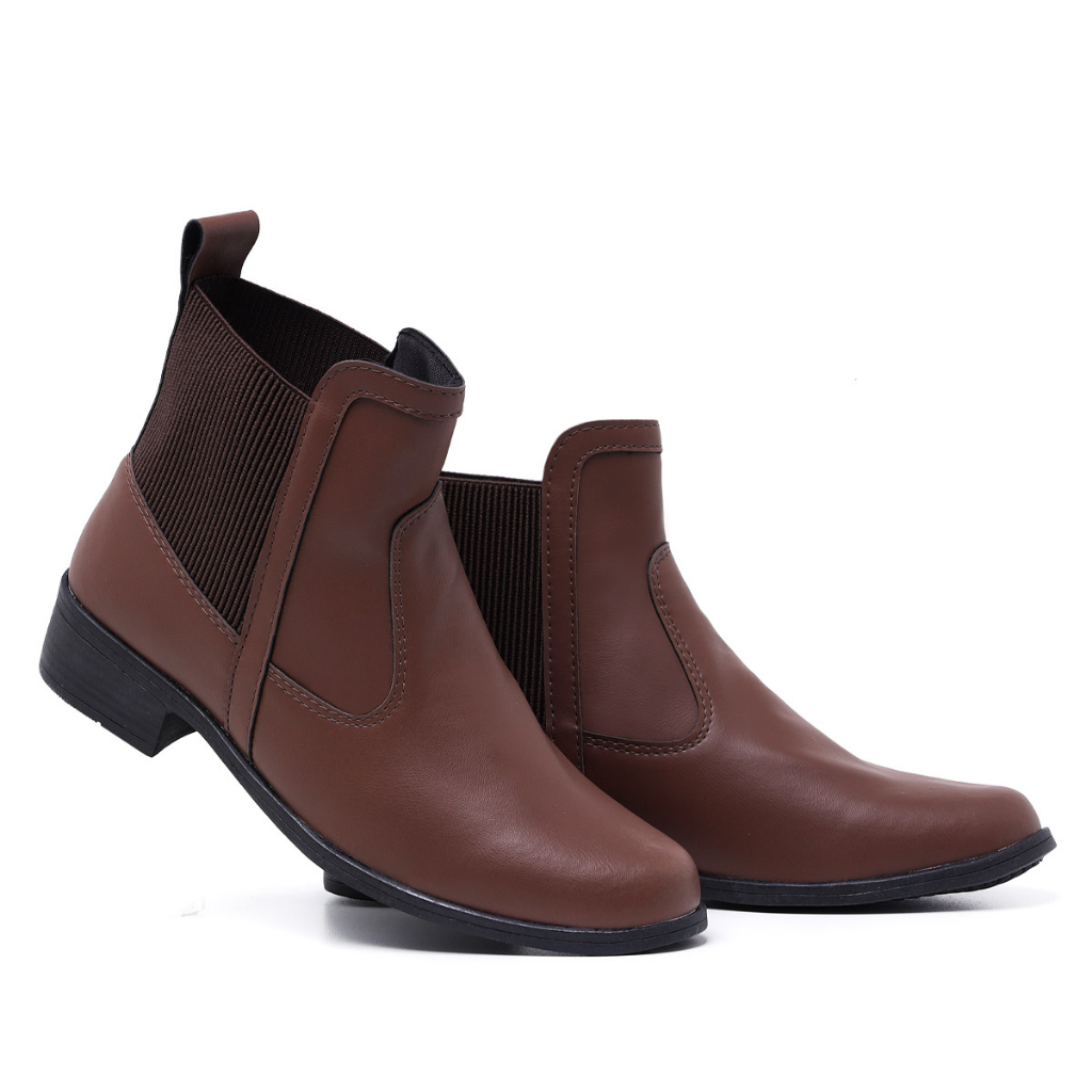 Coturno Feminino Montaria 11212 Capuccino Com Elástico Confortável Casual Cano Baixo