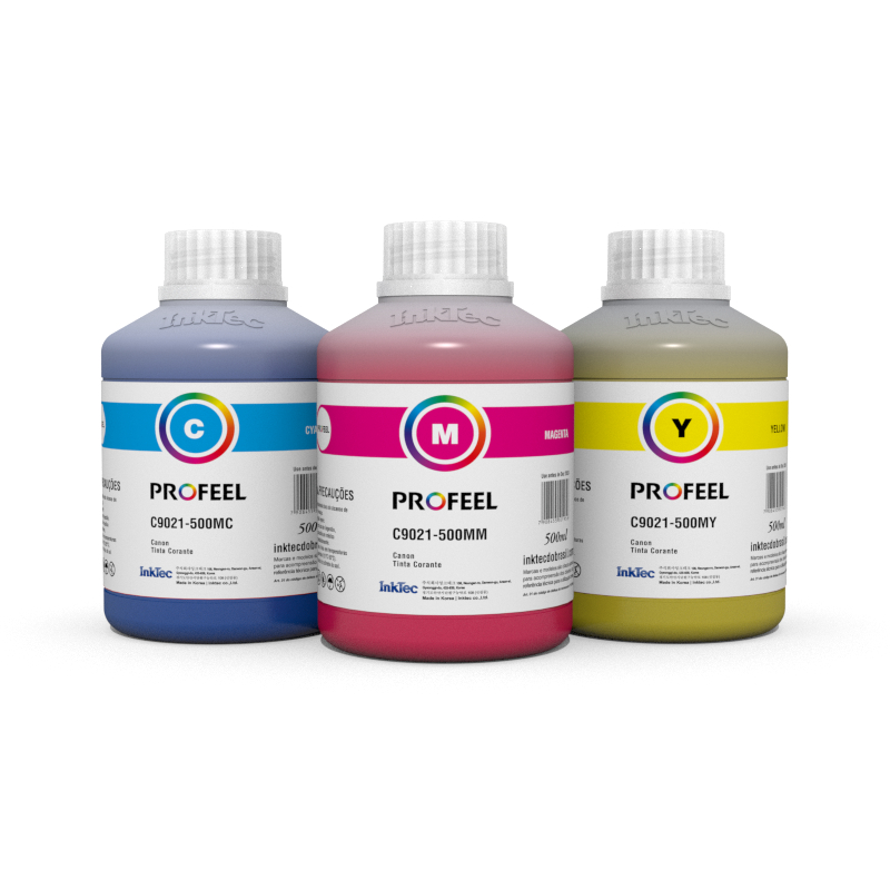 500ml Tinta Corante InkTec Profeel C9021 Compatível com Impressora Canon Mega Tank G1100 G1110 G2100 G2110 G2160 G3160 G3100 G3110 G3111 G4100 G4110 G4111 G6010 G7010