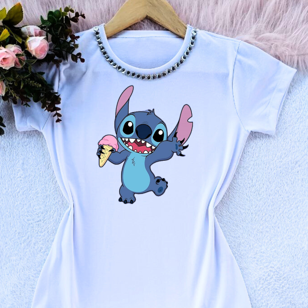 Camiseta blusa t-shirt feminina tendencia moda feminina stitch roupa feminina vários modelos