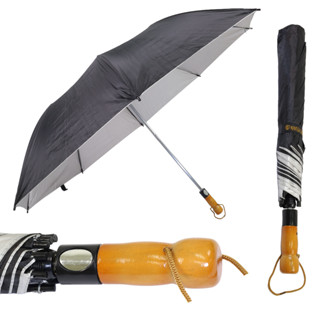 Guarda chuva dobrável de tamanho grande, semi-automático, cor preta.
