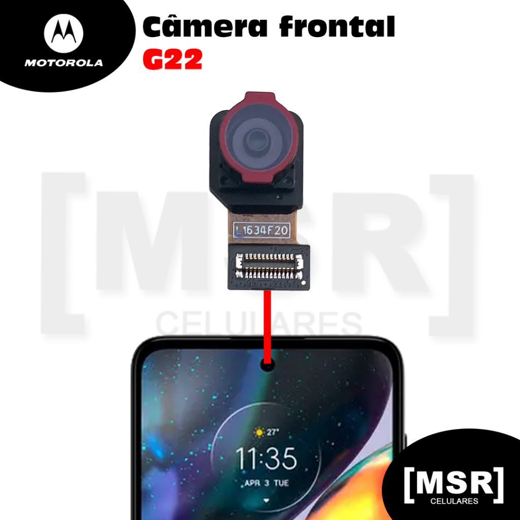 Câmera frontal celular MOTOROLA modelo G22