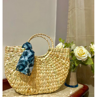 Bolsa Feminina de Palha de Taboa Meia Lua - Bolsa de Praia