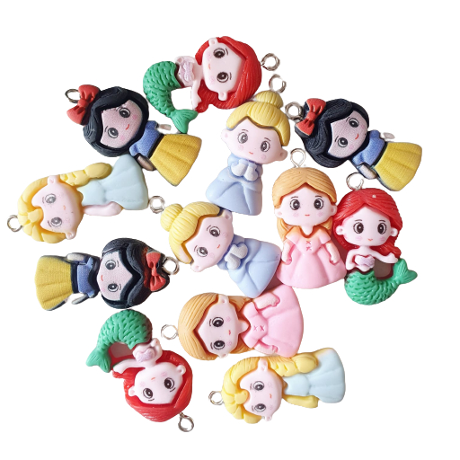 Pingente PRINCESAS Com 10 Unidades Para Chaveiro e Artesanatos em Geral em Oferta na Shopee