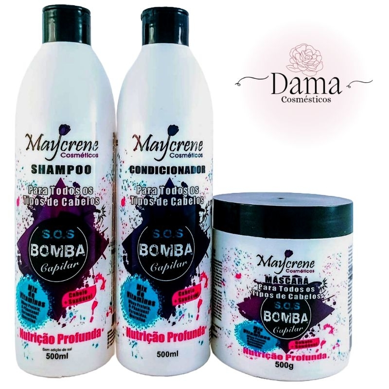 Kit S.O.S Bomba maycrene (Shamp+ Cond + Masc)