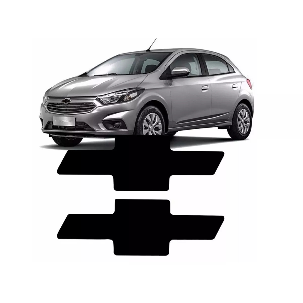 Kit Emblema Gravata Gm Onix 2017 2018 2019 - Fibra de Carbono - Black Piano - Preto Fosoco em Oferta na Shopee