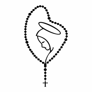 Adesivo Terço Nossa Senhora Aparecida Santinha Rosário -  Preto ou Branco em Oferta na Shopee