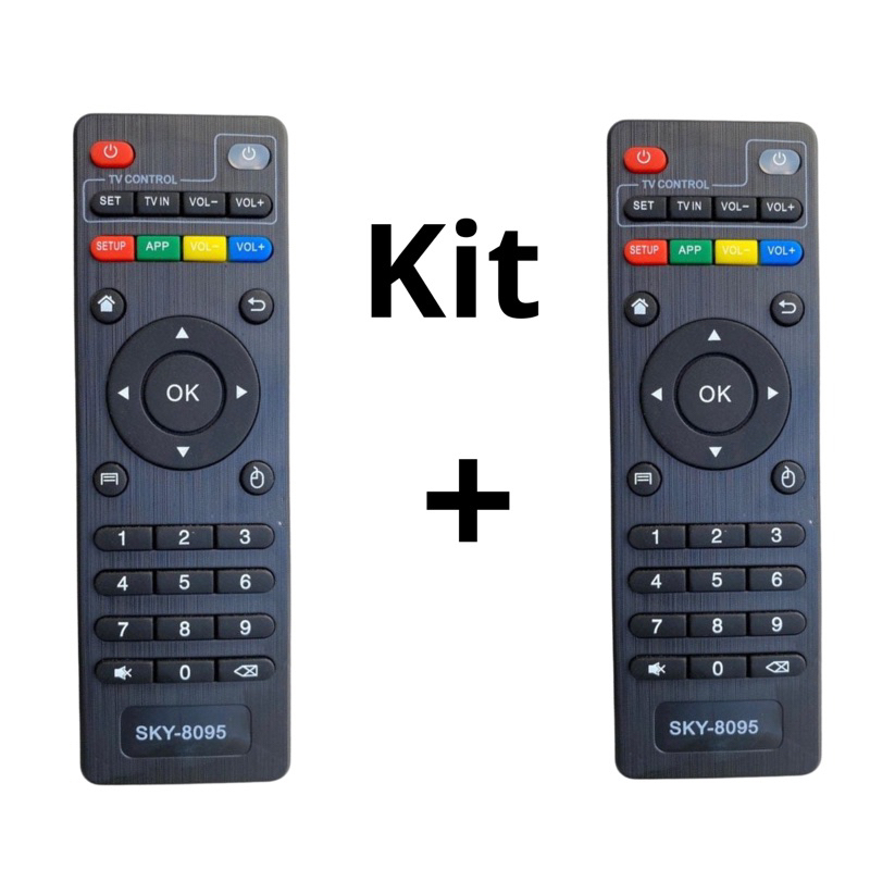 Kit 2 Controles Remoto Tv Box Universal 4k Mx9 Tx3 Tx2 Tx9 Mxq Pro 4k