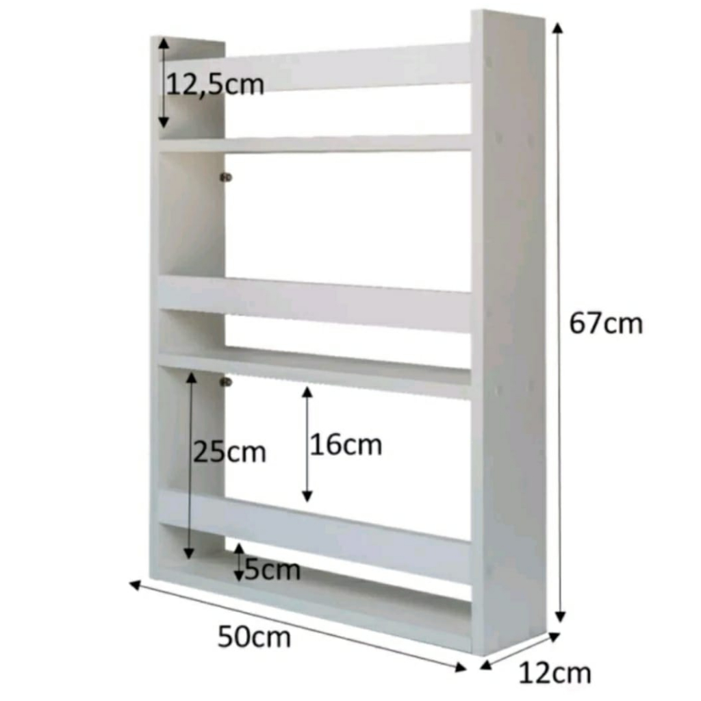 Estante decorativa porta revista, livros, enfeites em MDF Branco TX 15mm decorativo organização, produto já vai montado.