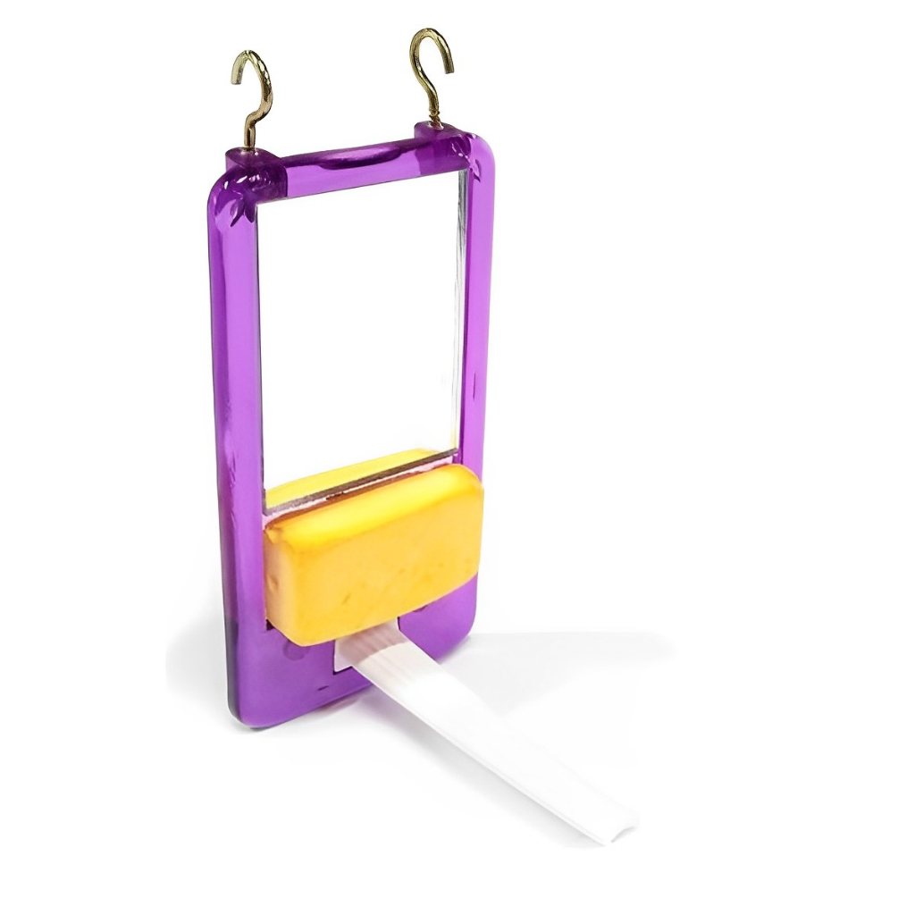 Brinquedo Bica Bica Com Espelho e Pedra de Cálcio Para Calopsitas Agapornis Periquitos em Oferta na Shopee