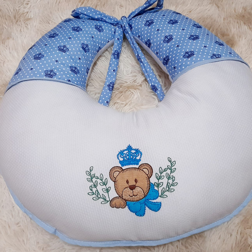 Almofada De Amamentação bordada bebê menino menina com zíper 100% Algodão
