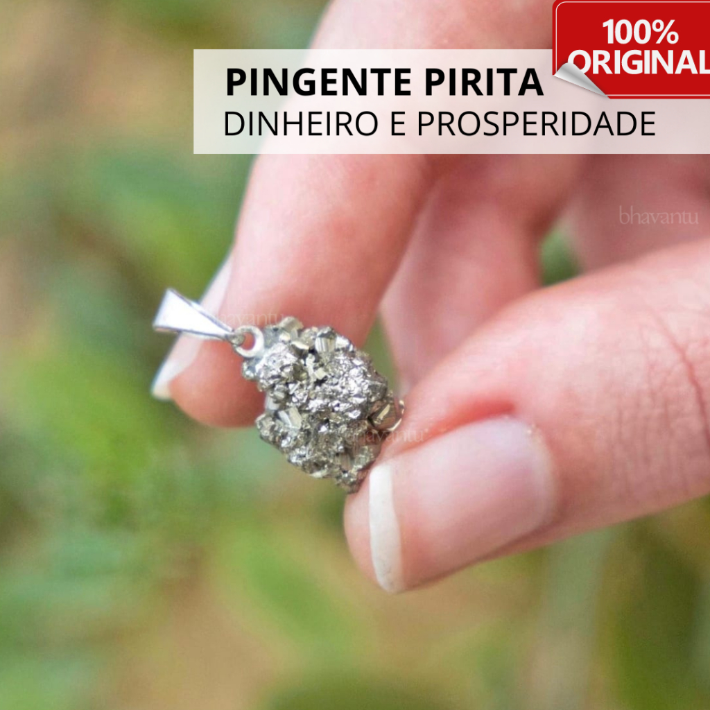 Pingente Pirita Pedra Natural Bruta - Cristal De Prosperidade