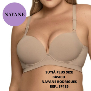 Sutiã plus size base bojo liso microfibra Nayane Rodrigues Ref.: SP185 em Oferta na Shopee