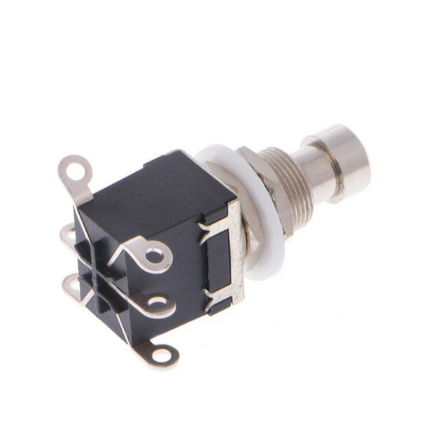 Chave interruptor 6pinos para guitarrra pedal (COM TRAVA de segurança no fim do curso) /Não retem estado.