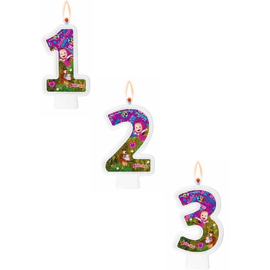Vela Numeral Masha e o Urso Decoração Aniversário (Escolha a idade) em Oferta na Shopee