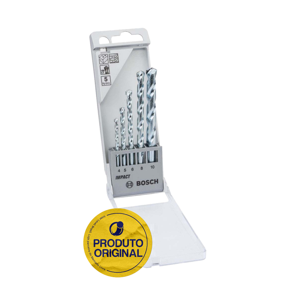 Jogo 5 Brocas Concreto Encaixe Cilíndrico 4-5-6-8-10mm Bosch em Oferta na Shopee