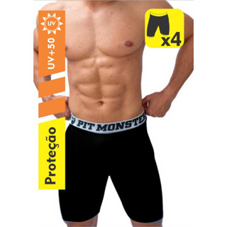 KIT 4 Bermudas Térmicas Segunda Pele Microfibra Proteção UV50+ PitMonster