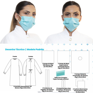 Kit Cirúrgico Estéril Paramentação Odonto 12 Peças Gramatura 30 em Oferta na Shopee