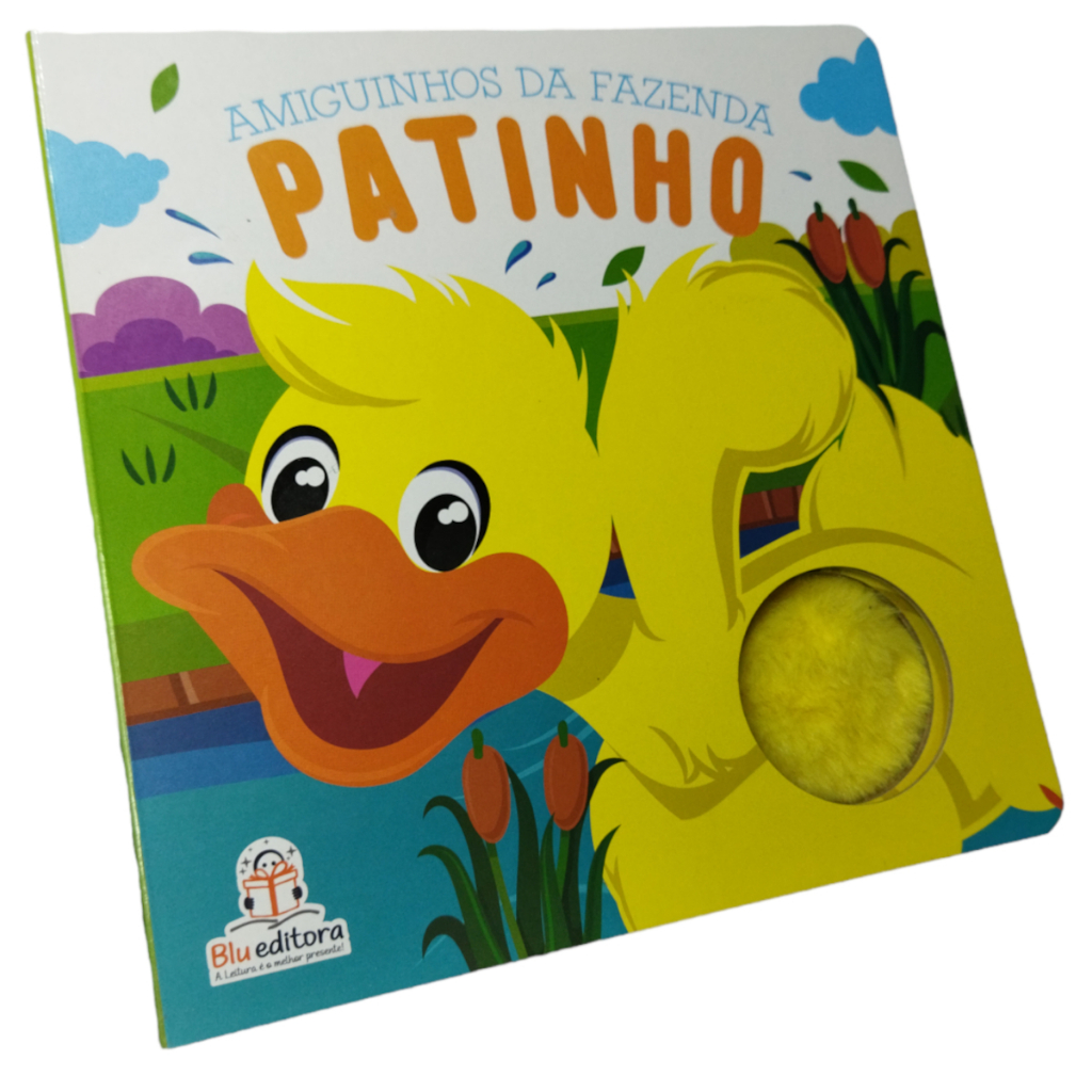 Amiguinhos da Fazenda Patinho - Blu Editora - livros infantis - livros toque e sinta - livros de animais - fazendinha