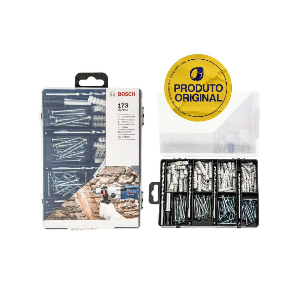 Kit Fixação Parafusos Buchas Bits E Brocas 173 Peças Bosch em Oferta na Shopee