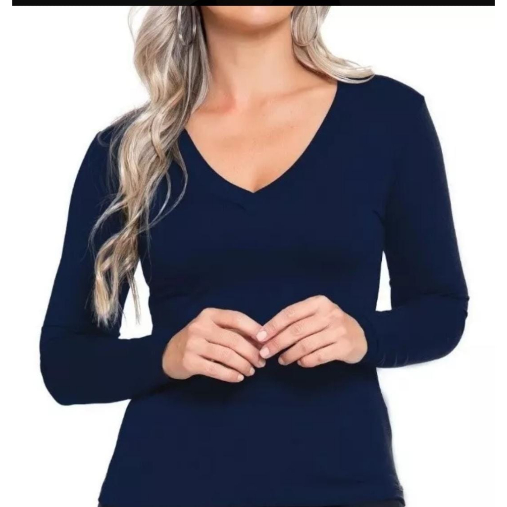 Detalhes do Kit com 2 blusas camisa feminina manga comprida promoção de fábrica