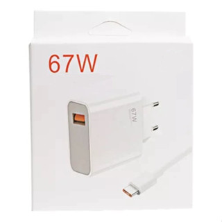 Carregador Compatível Xiaomi 67W Cabo De Dados Tomada com Fonte Turbo Com Cabo Tipo C