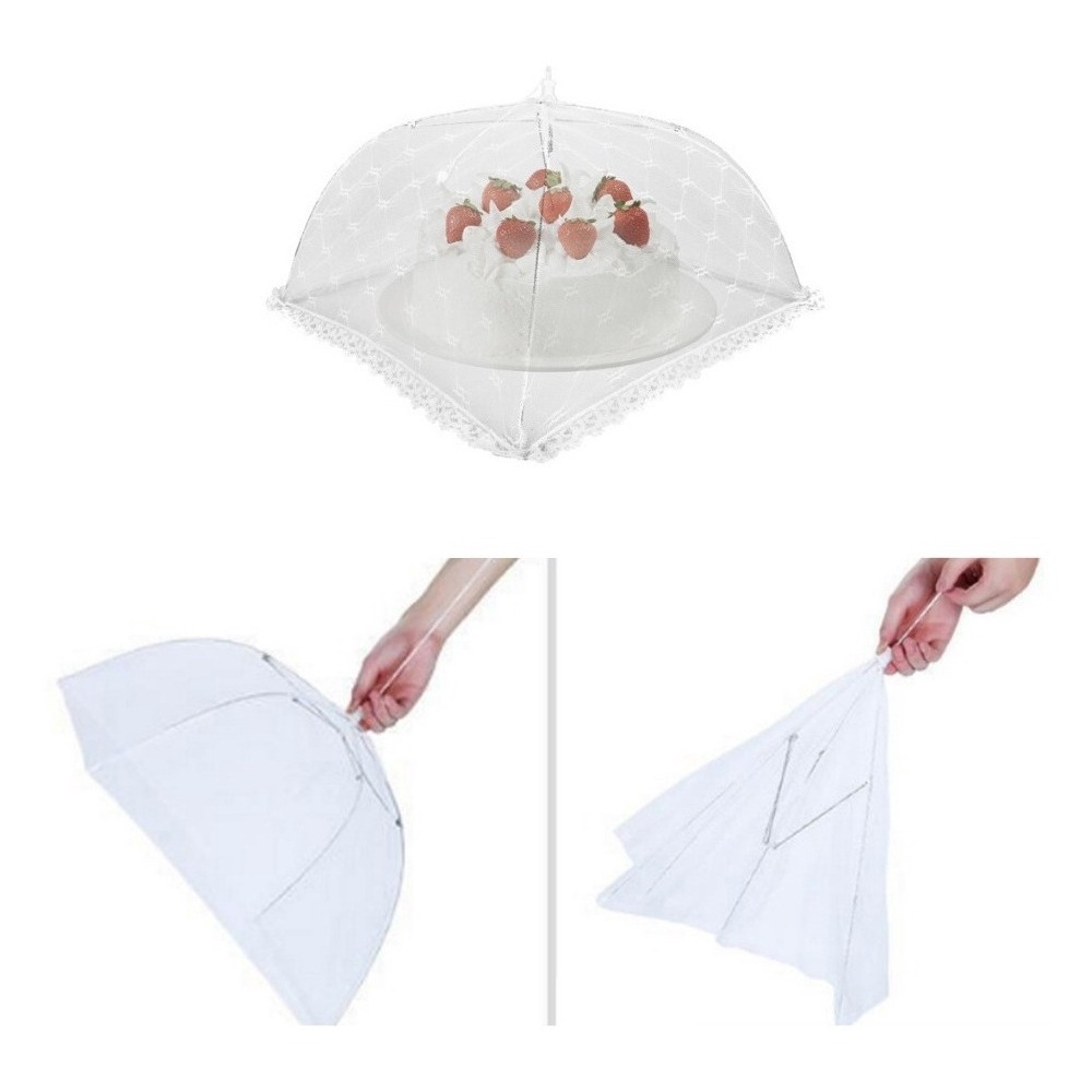 Mosquiteiro Tela Protetora Tampa Para Alimentos Modelo Guarda Chuva Tule 35CM