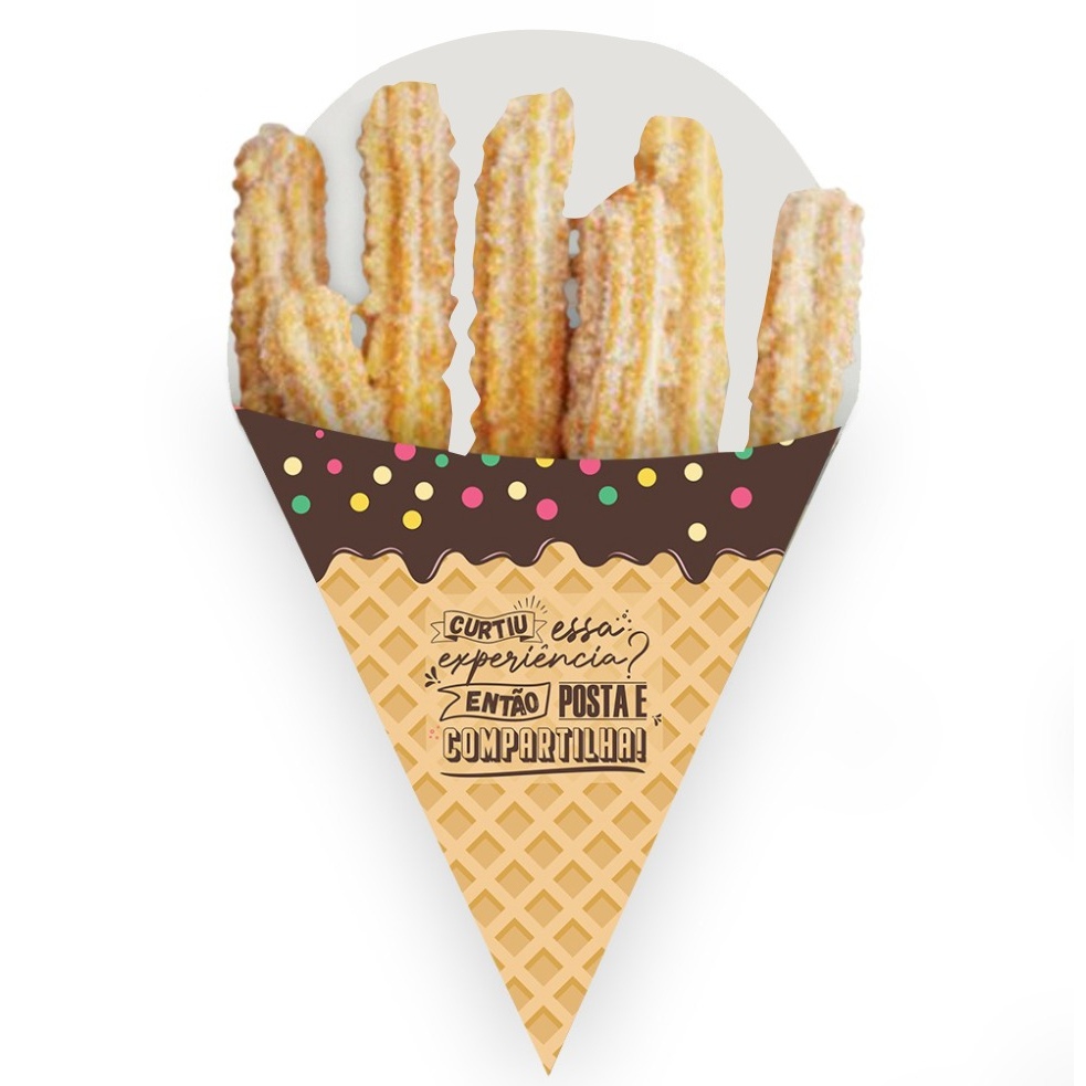 Caixa Caixinha Embalagem Cone Mini Churros Ou Espanhol - 1.000 unidades