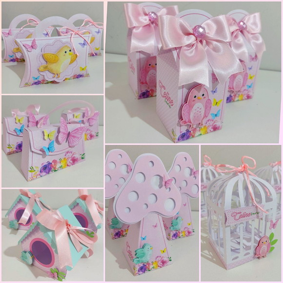 Caixas Personalizadas Jardim Encantado Candy Colors 3D