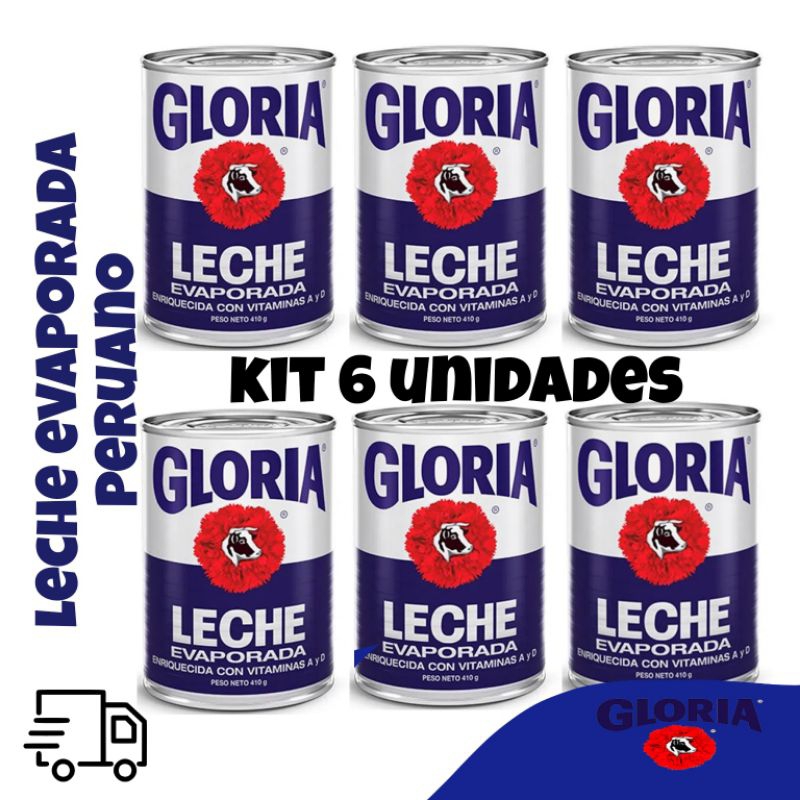 leite evaporada peruana 6 unidades 400g