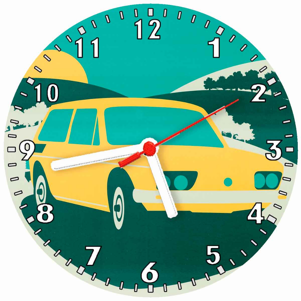 relógio de parede decoração garagem oficina carro brasília clássico antigo - tamanho - 30 cm