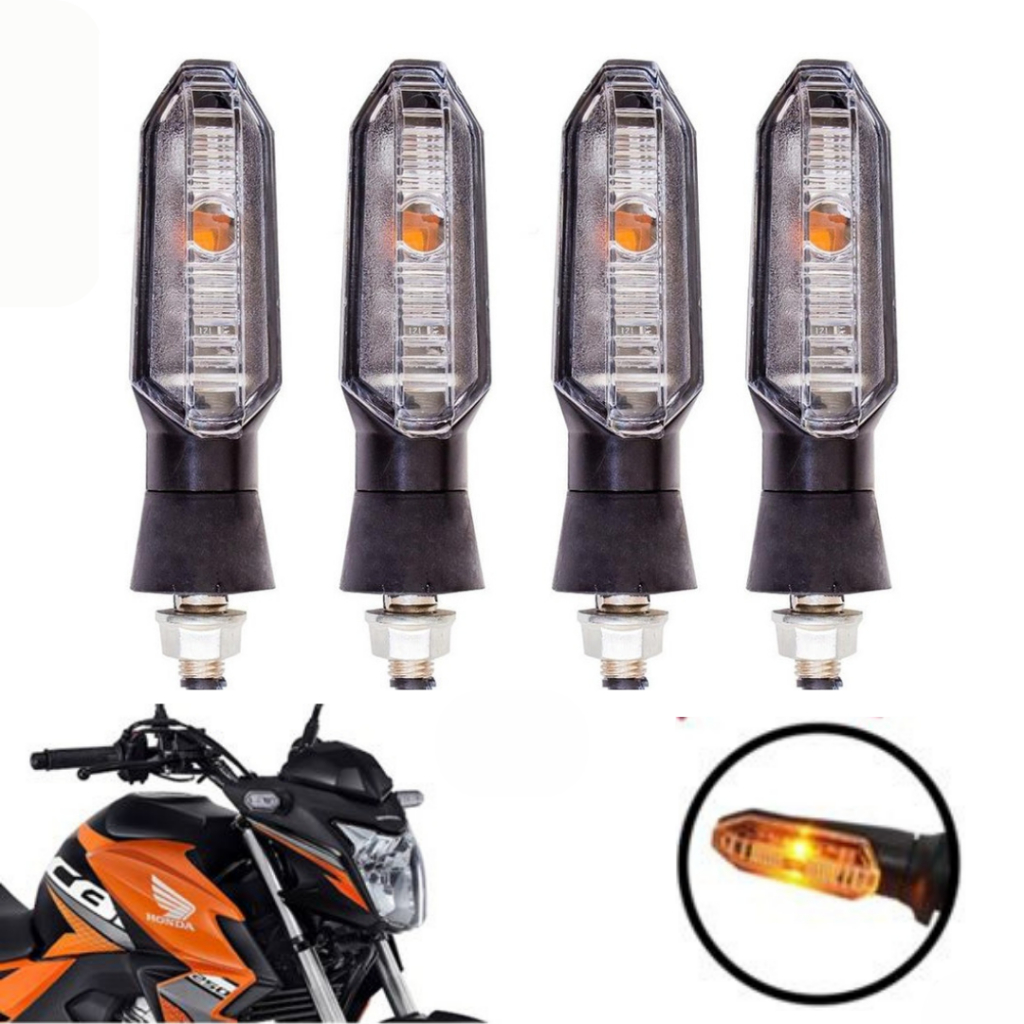 Kit 4 Pisca Led Cb 250 Twister  Universal Moto Xre 300 Ybr 125 Honda Yamaha Tornado Bros em Oferta na Shopee