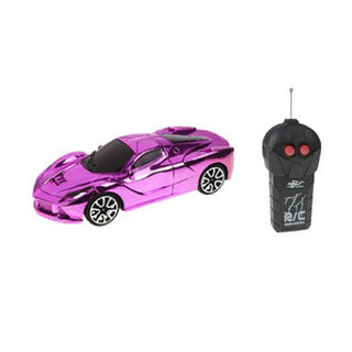 Carrinho Controle Remoto Rosa Metalizado - Menina Brinquedo - 3 Funções - Art Brink