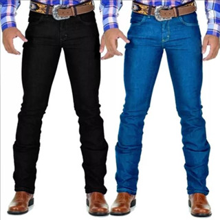 Kit 02 Calça Jeans Masculina estilo Country Rodeio c/ Lycra reforçada