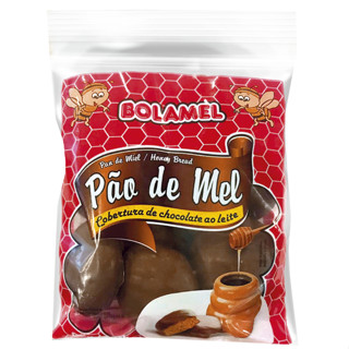 Kit com 5 pacotes de Pão de mel com cobertura de chocolate ao leite Bolamel 160g