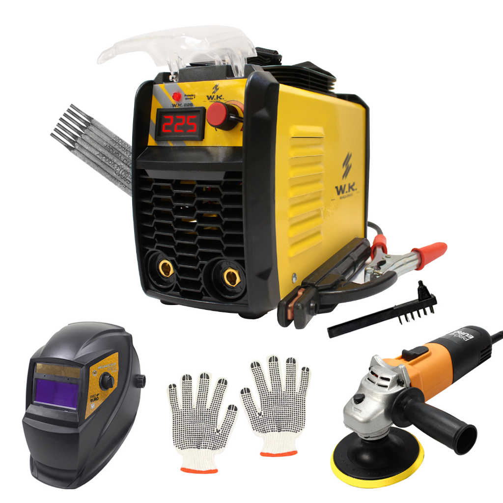 Kit Máquina Solda Inversora 225a 220v + Esmerilhadeira + Máscara e Mais! Pró Euro em Oferta na Shopee