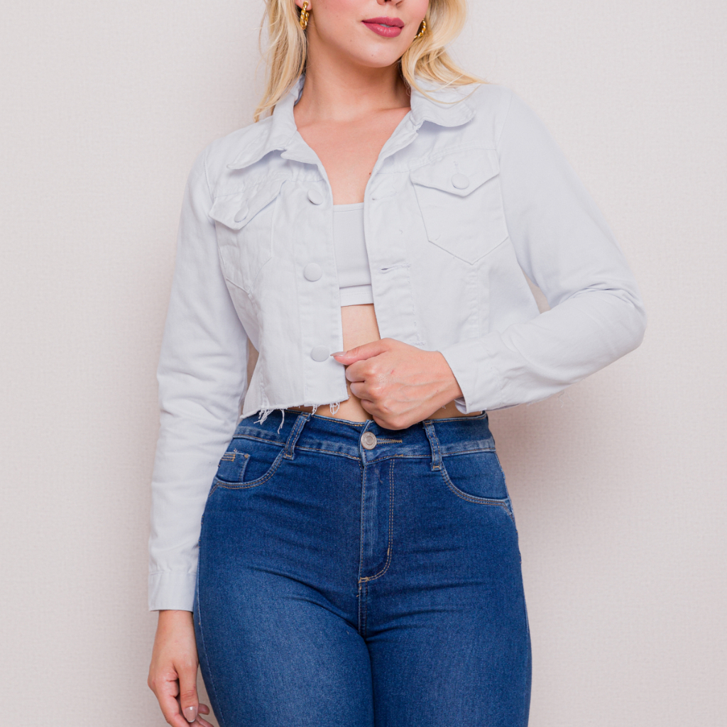 jaqueta jeans feminina casaco blusa casaco bulsas feminina de frio manga longa 09-1