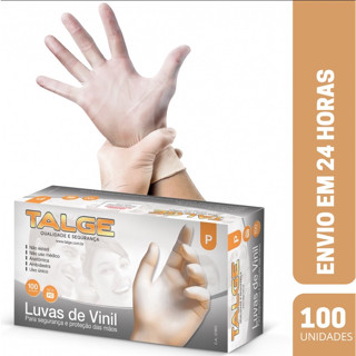 Luva de vinil com pó Profissional Talge c/100