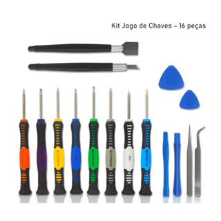 Kit Ferramentas Chaves Imantadas Para Manutenção Celular 16 Peças - PRONTA ENTREGA