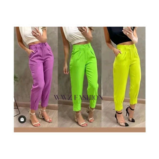 Calça Cenoura Jogger Alfaitaria Feminina Barra Com Ziper 815