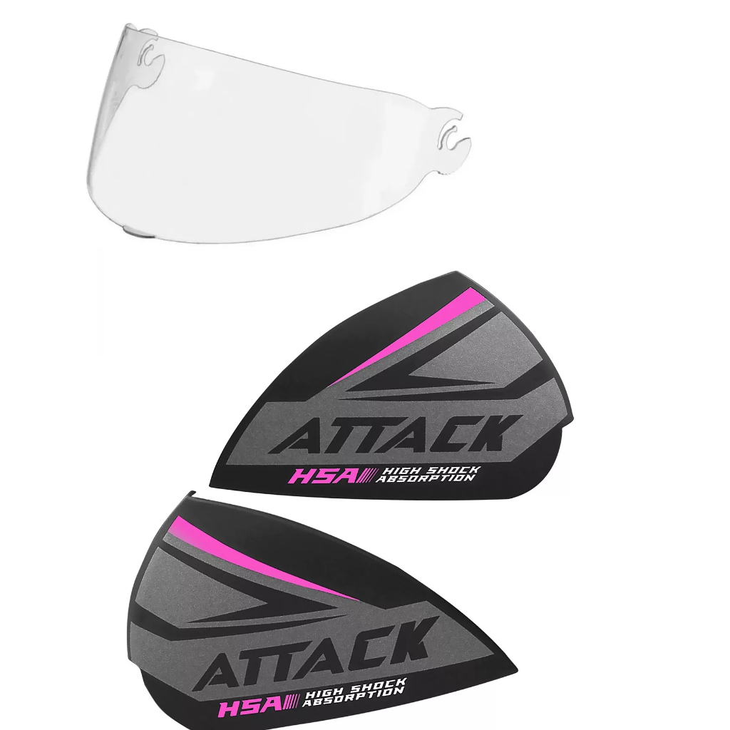 Viseira Original + Tampa Lateral Para Capacete Pro Tork Attack Hsa