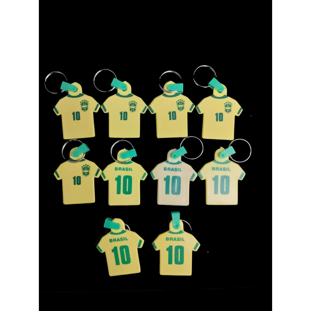 Kit 10 Chaveiro Camisa N°10 Seleção Brasil Lembrancinha Festa Copa Do Mundo