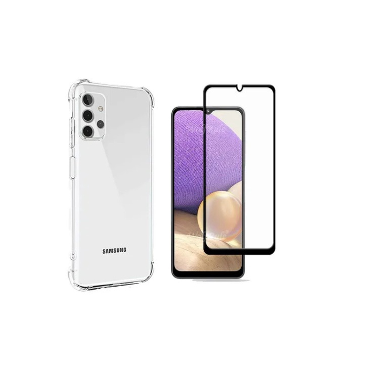 Kit Capa Transparente + Película 3D 9D Para Samsung Galaxy A01 A02 A10 A11 A12 A20 A20s A21 A21s A30 A31 A32 A51 A52 A70 A71 A8